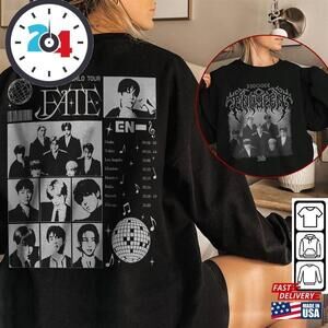 Enhypen Kpop Shirt Heavy Metal World Tour Fate sweatshirt 2 Sided